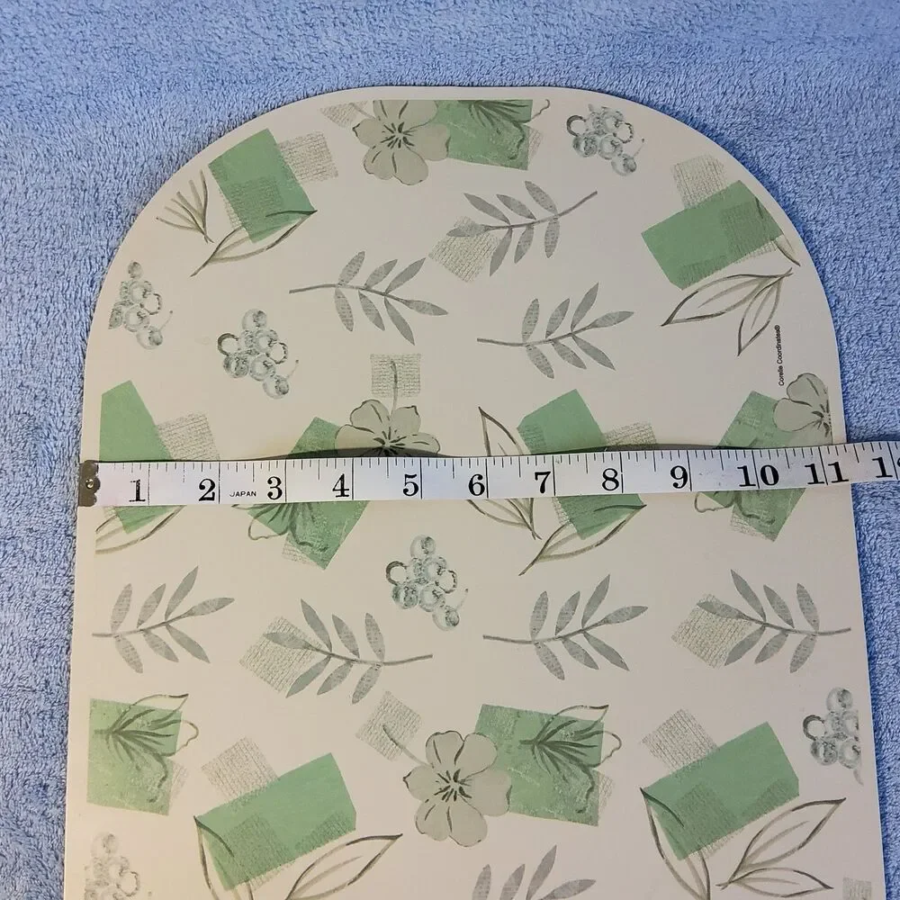 (7) Vintage Corelle Coordinates Placemats Green Floral Leaves Oval Reversible